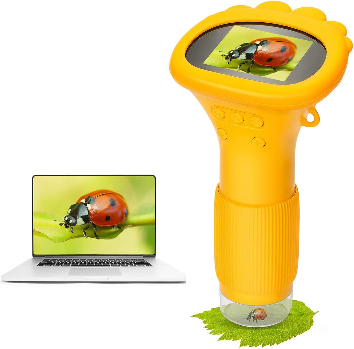Kids Microscope, Portable Microscope for Kids | Photo and Video Camera,2" IPS Screen 1000X Christmas Birthday Gifts for Age 3 4 5 6 7 8 9 10 11 12 Girls Boys